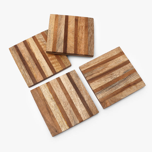 Striped Brown Rectangle Coasters