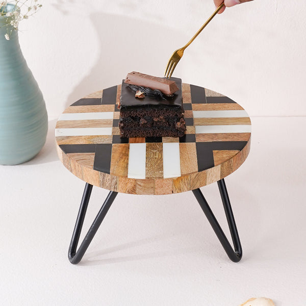 Black Checkerboard Cake Stand