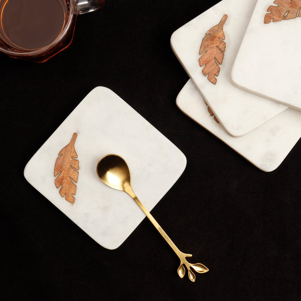 Golden Nature Marble Coaster Set