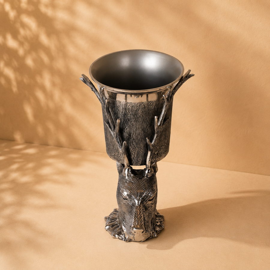 Stag Head Wine Chiller & Ice Bucket | Decorative Antler Bar Decor Bottle Cooler
