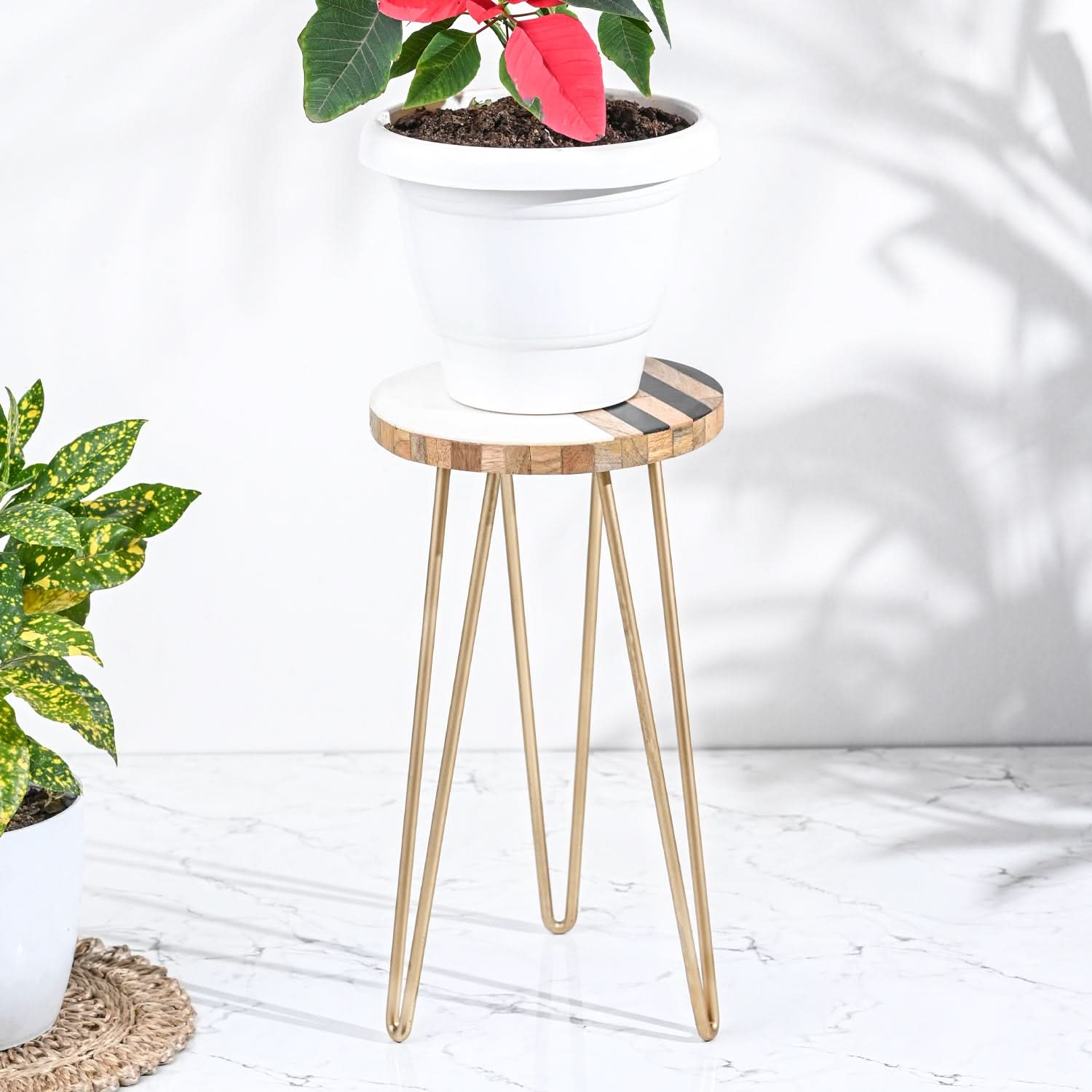 Black Striped Plant Stand