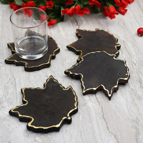 Black Maple Leaf Coaster