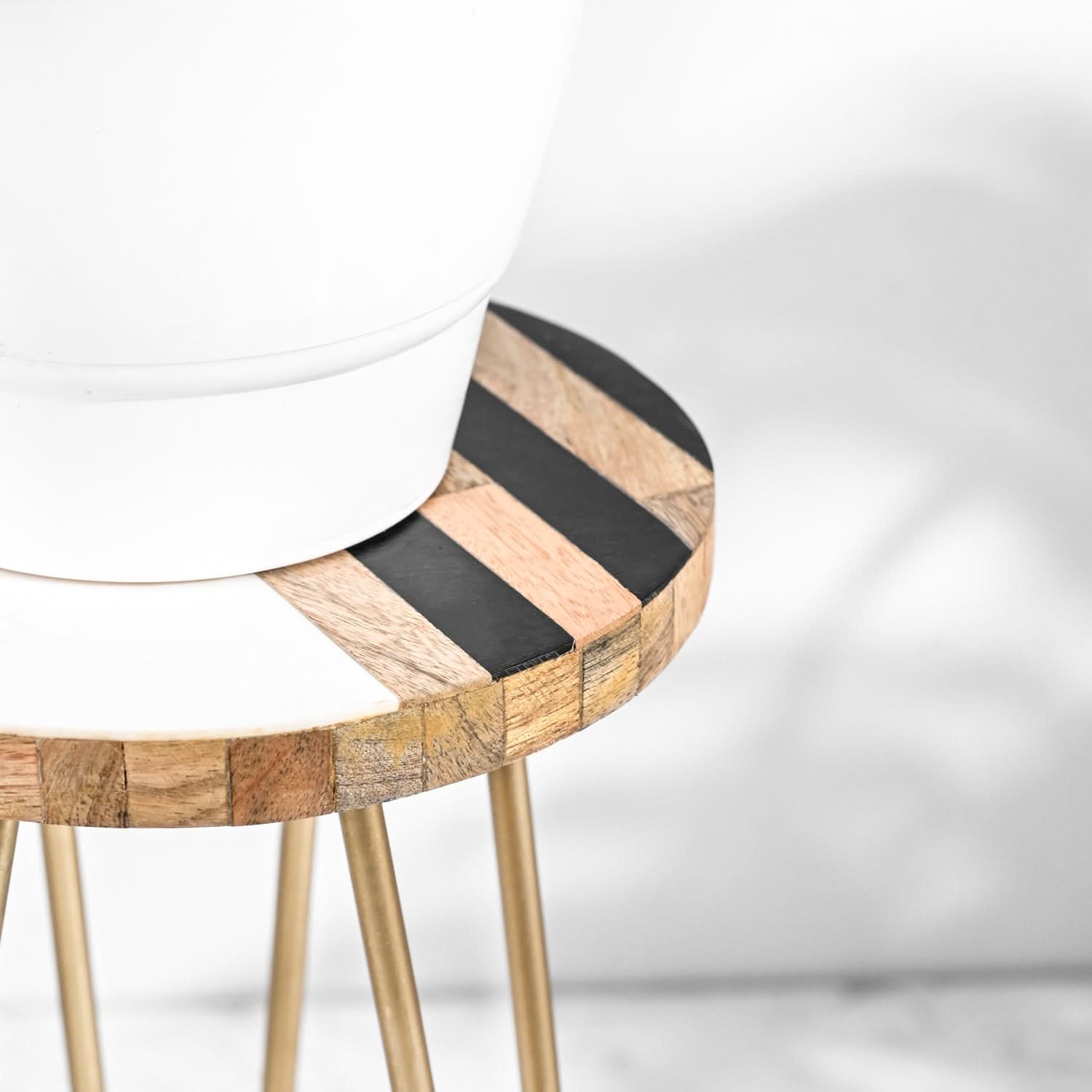 Black Striped Plant Stand