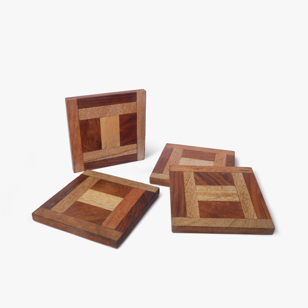 Farmhouse Maze Wooden Coasters