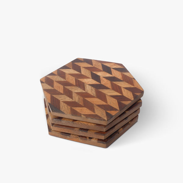 Rhombus Maze Hexagon Coasters