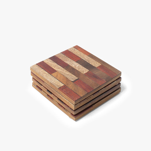 Brown Brick Wooden Coasters