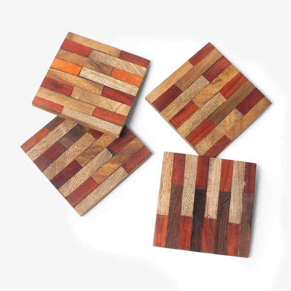 Brown Brick Wooden Coasters