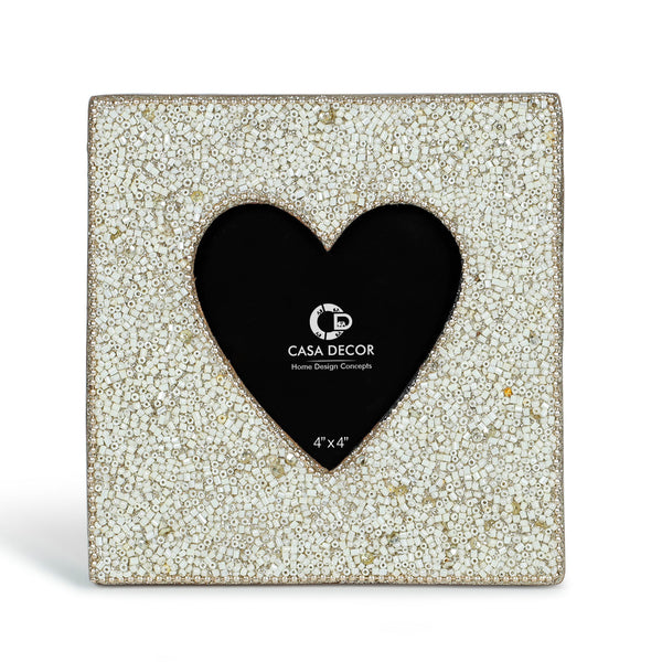 Golden Bedazzled Heart Photo Frame 4X4
