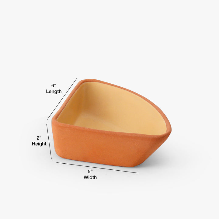 Modern Triangular Terracotta Bowl Set