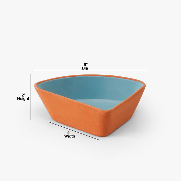 Modern Triangular Terracotta Bowl Set