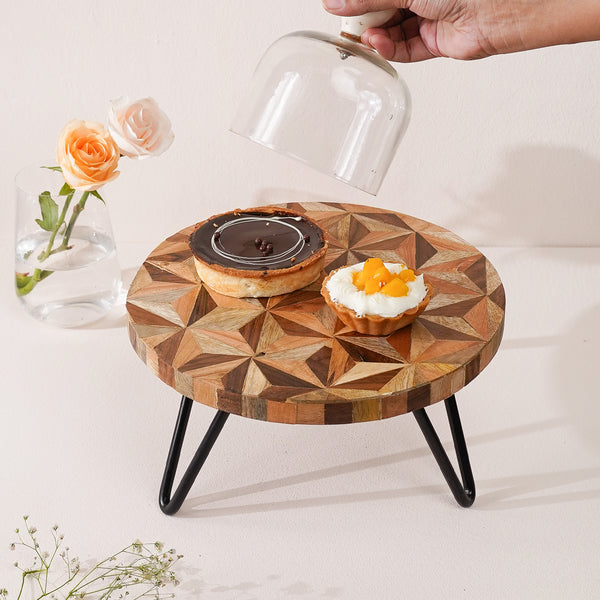 Wooden Kaleidoscopic Cake Stand