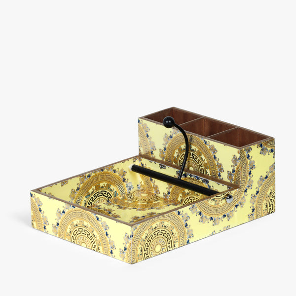 Vintage Yellow Enamel Tissue Caddy
