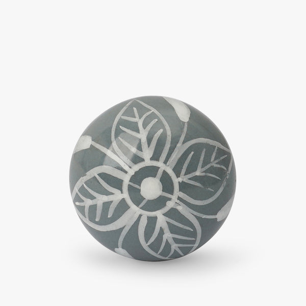 Grey Flower Ceramic Knobs (Set Of 6)