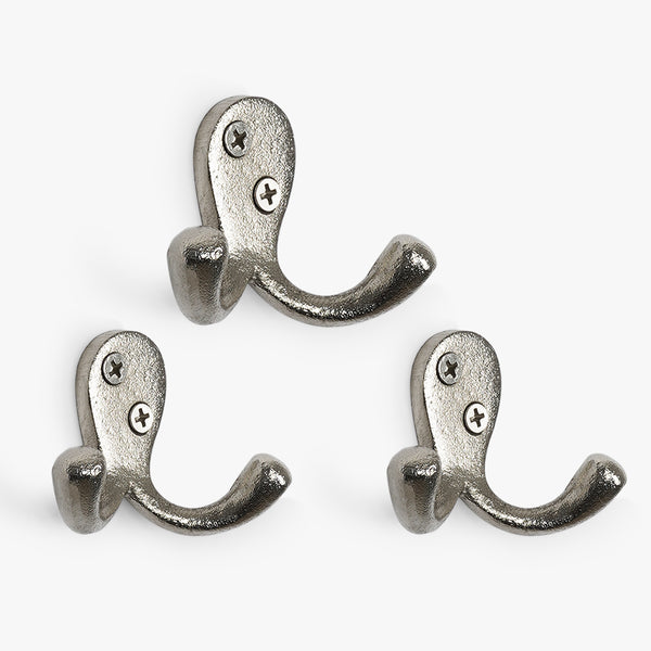 Silver Metal Dual Hooks