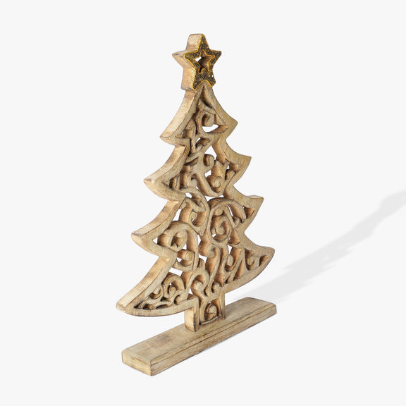 Wooden Christmas Tree Artifact – Casa Decor