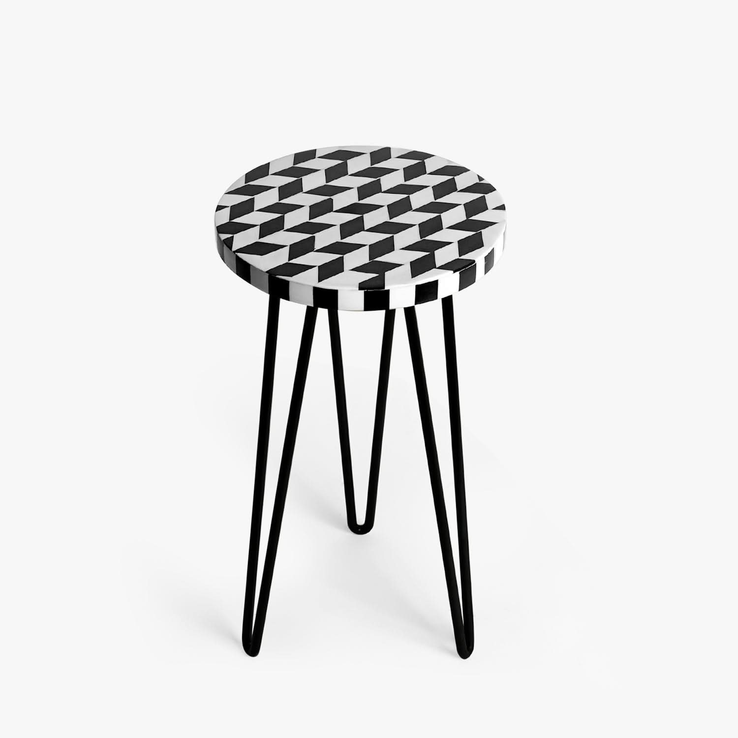 Retro Rhombus Plant Stand - Black