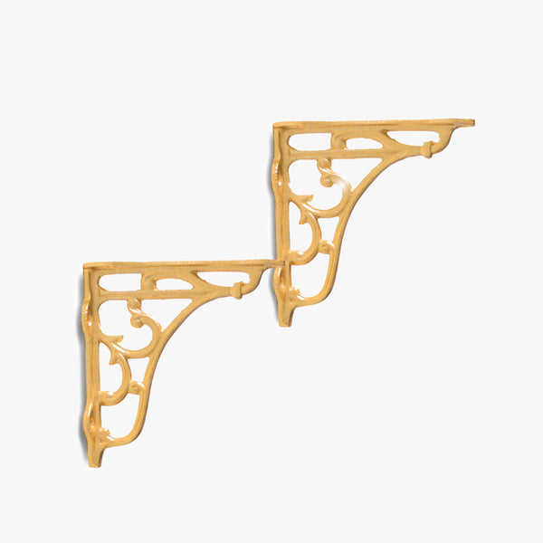 Baroque Art Wall Brackets Golden (Set Of 2)
