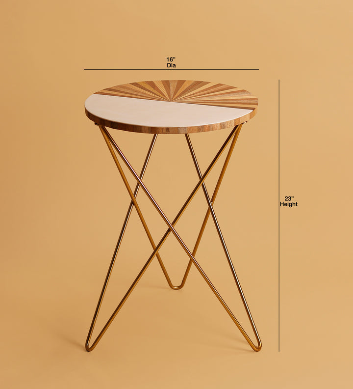 Trendy Color-Block Ray Accent Table