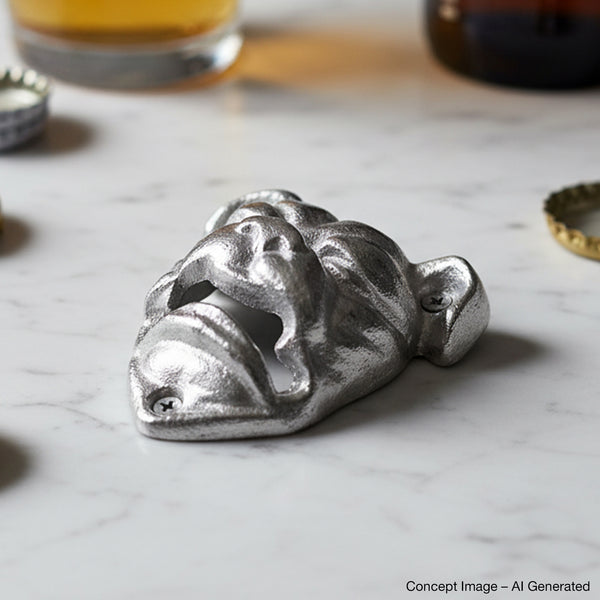 Silver Bulldog Metal Bottle Opener