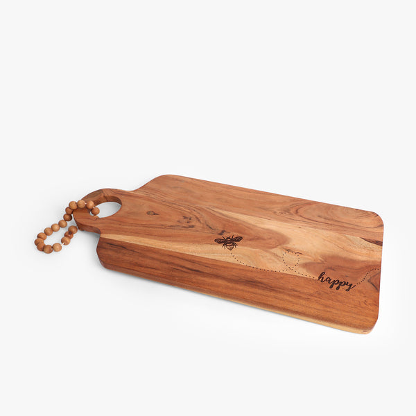 Chopping Board With Rustic Happy Charm