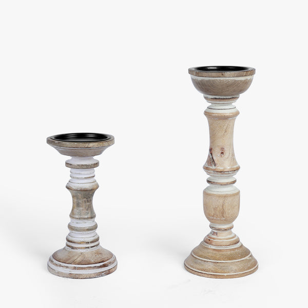 Rustic Romance Duo Candle Stand Set
