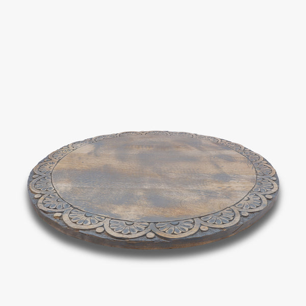 Distressed Floral Circle Lazy Susan