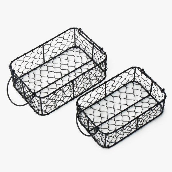 Black Metal Weave Basket Set