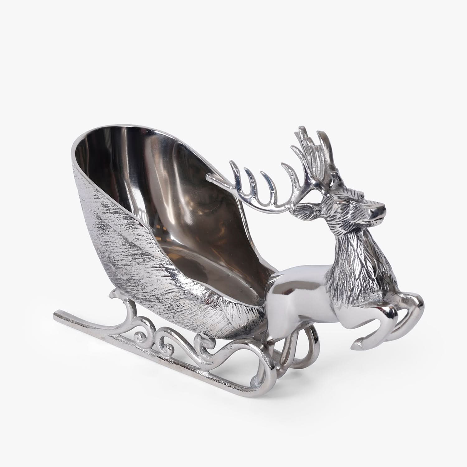 Reindeer Sleigh Bowl Decorative Centerpiece for Table Decor and Serving