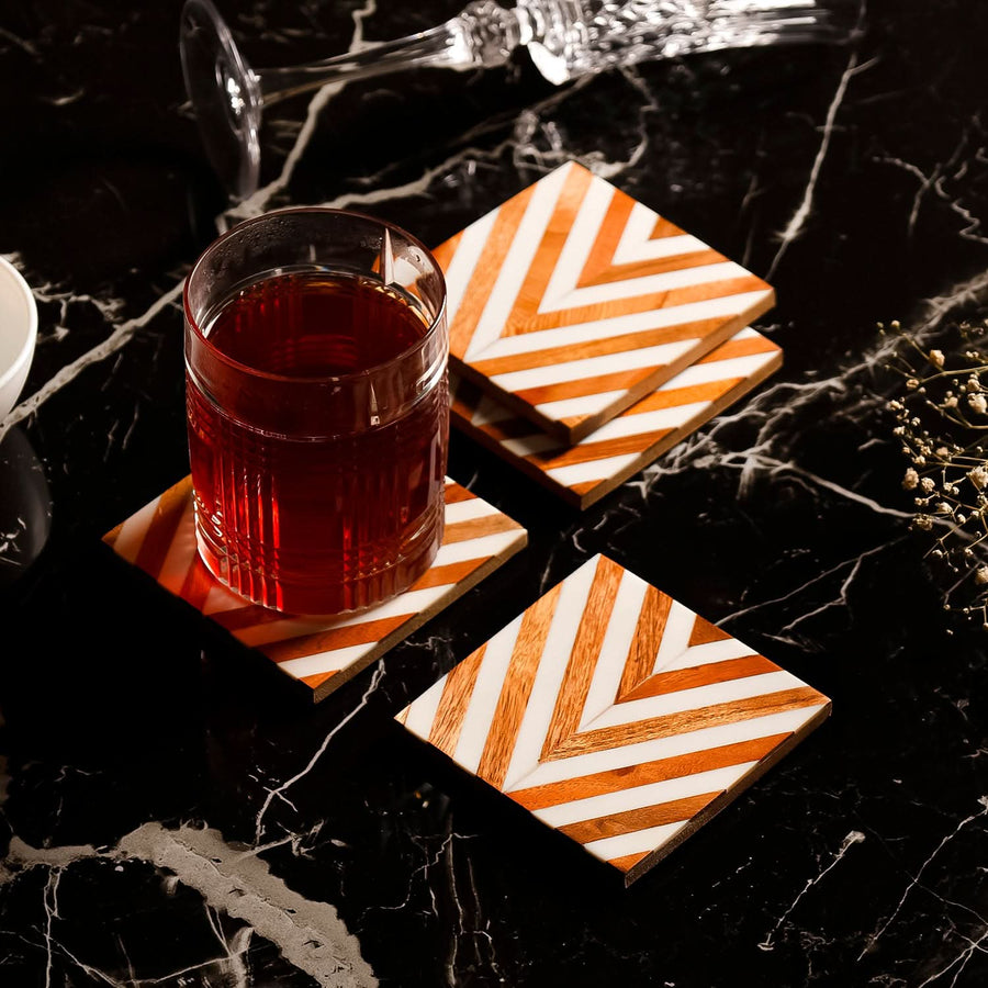Chevron Resin Coasters Set of 4