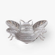 Silver Bumble Bee Bowl | Decorative Metal Serving Bowl & Table Decor Accent