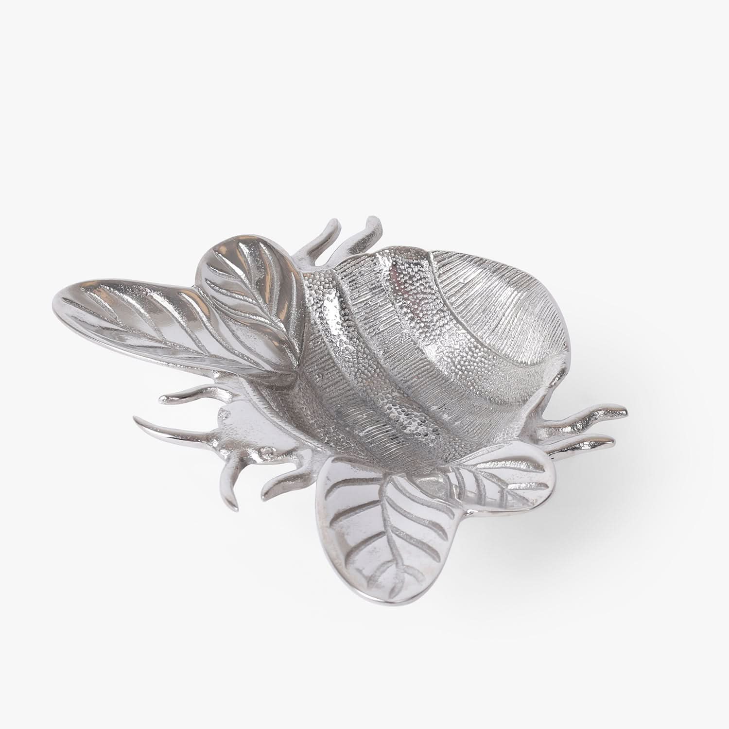 Silver Bumble Bee Bowl | Decorative Metal Serving Bowl & Table Decor Accent