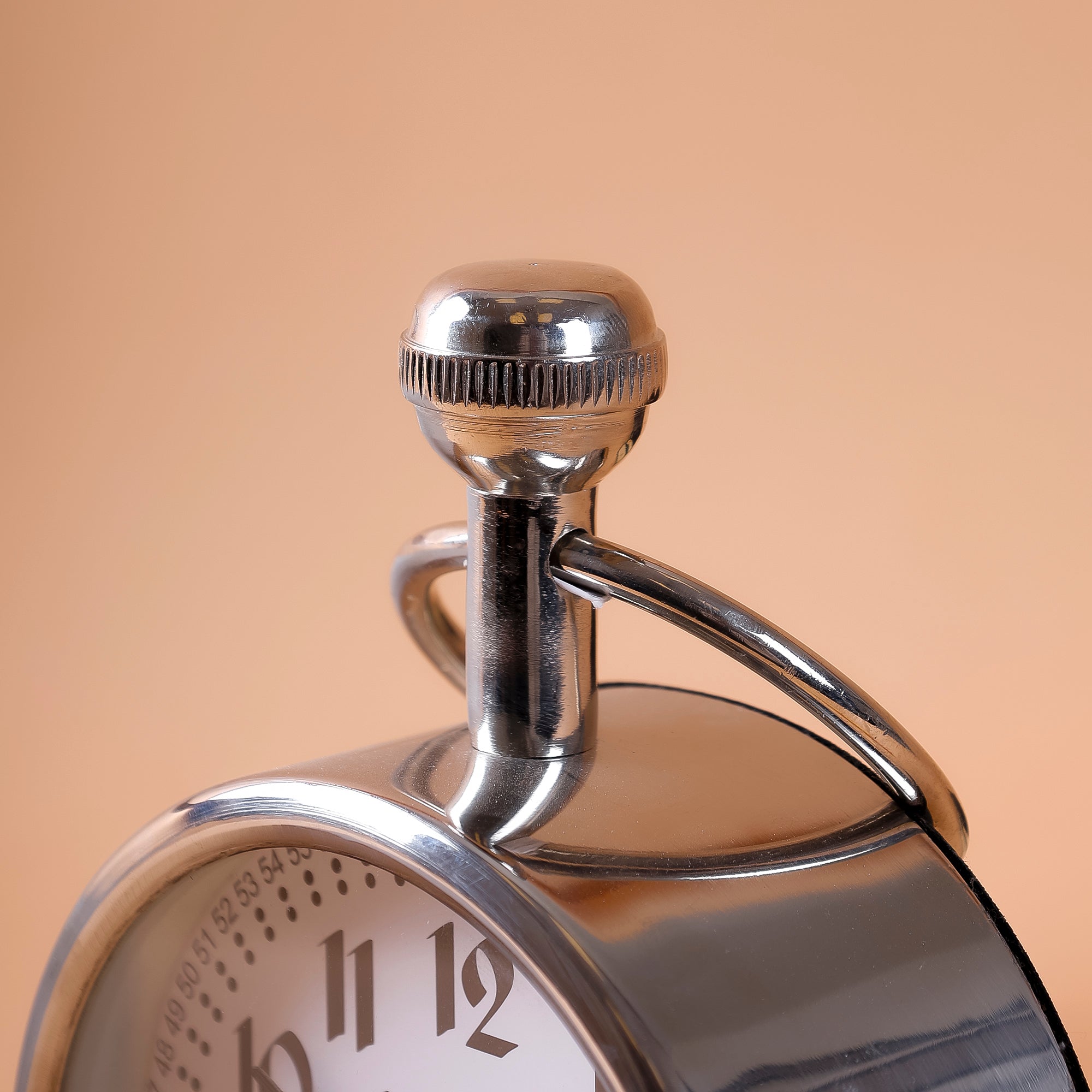 Silver Table Clock, 5.5 Dia x 9 H Inch, Vintage Desk Clock for Tabletop