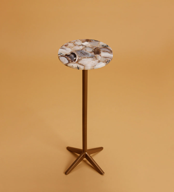 Dreamy White Agate Drink Table