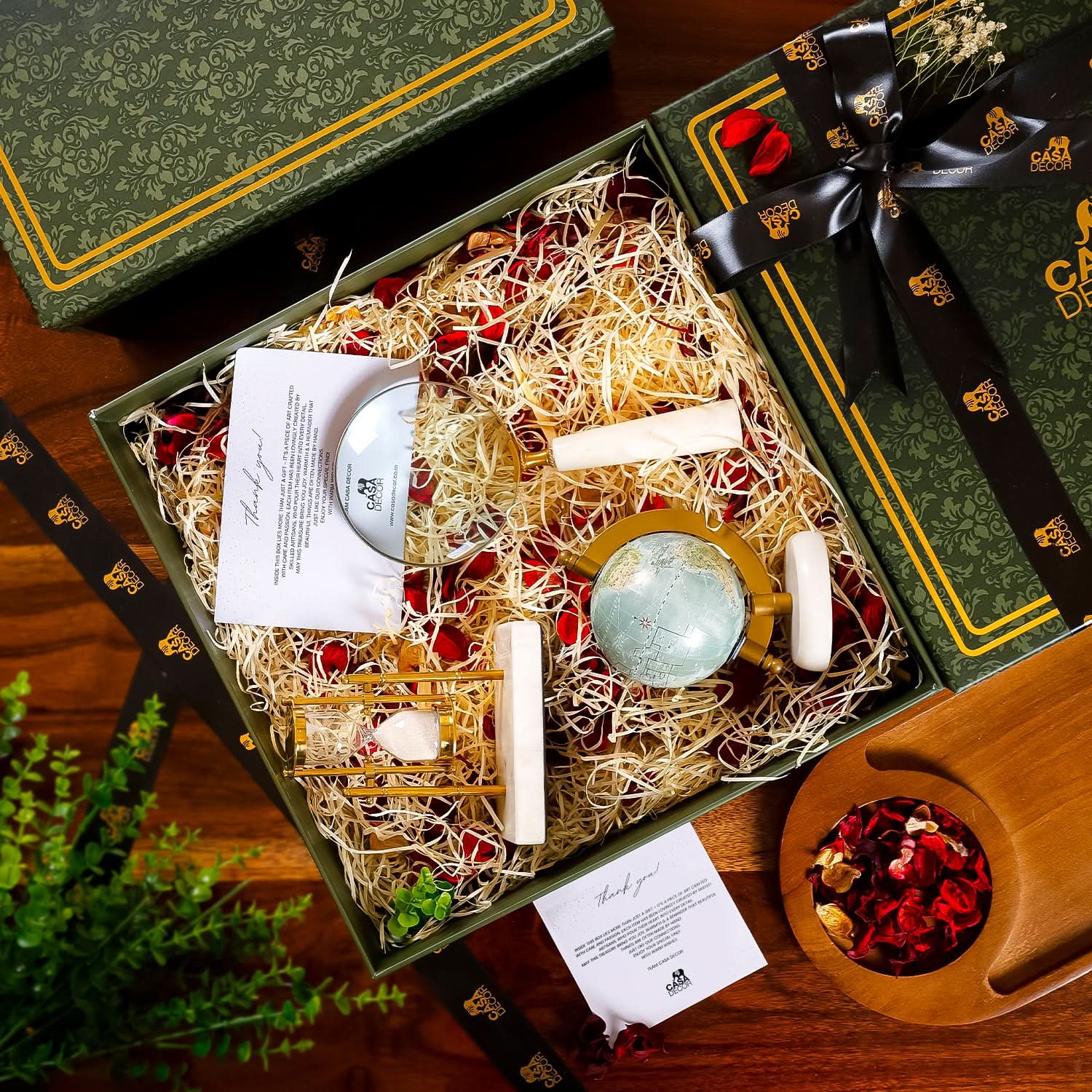 Premium Gift Box with Globe, Sand Timer & Magnifying Glass