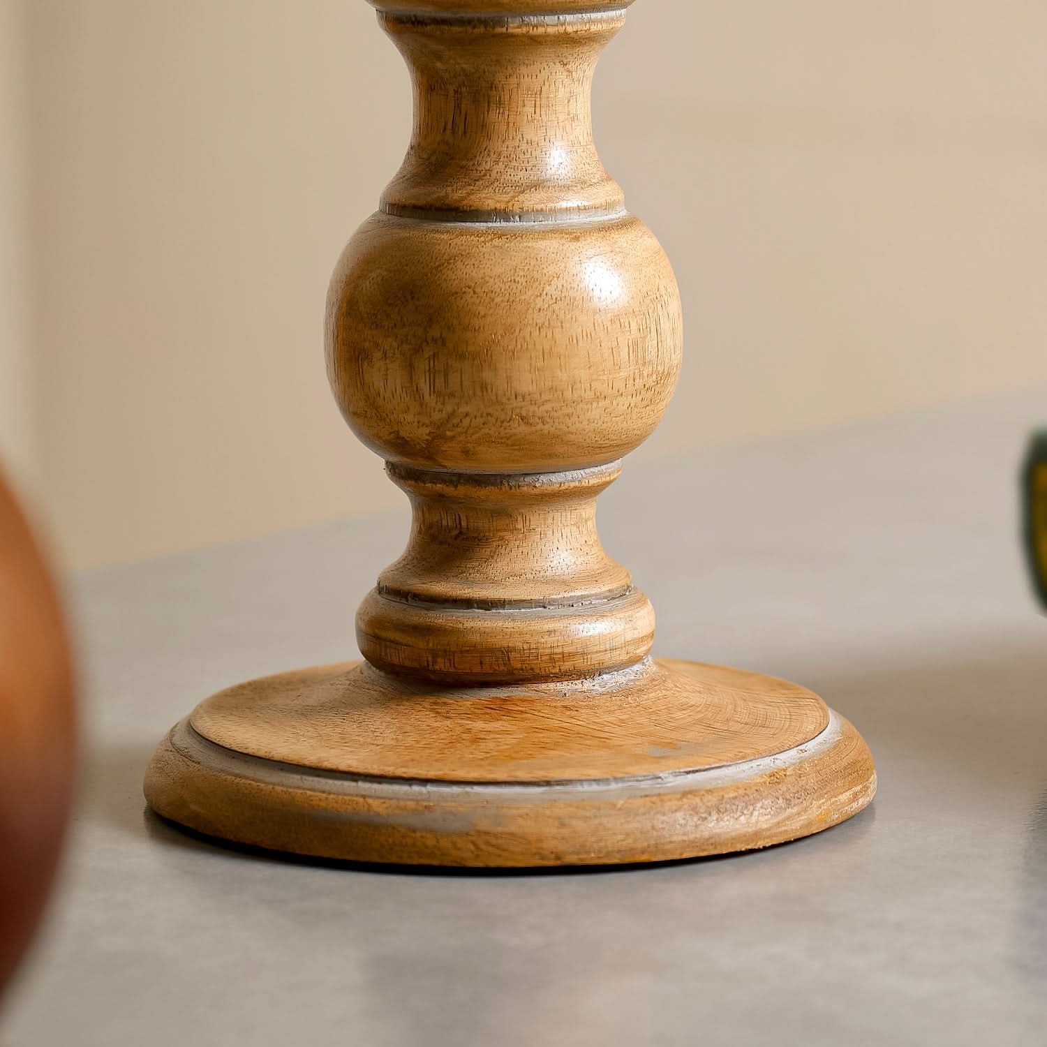 Wood Pillar Candle Holder
