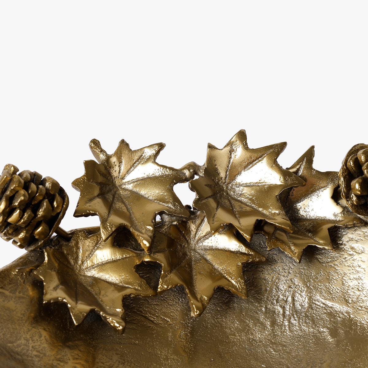 Gold Leaf Accent Platter for Table Decor, Dessert Serving and Festive Styling
