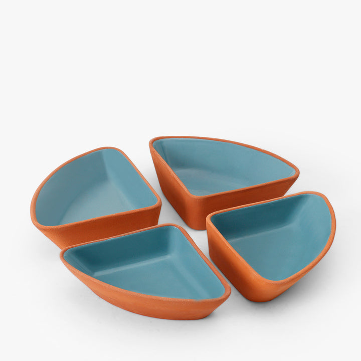 Modern Triangular Terracotta Bowl Set