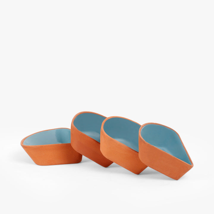 Modern Triangular Terracotta Bowl Set