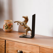Gold Aluminium Horse Figurine with White Marble Base