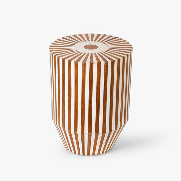 Golden Horizon Striped Side Table