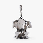 Silver Swan Wine Bottle Holder | Decorative Metal Wine Rack & Bar Decor Accent