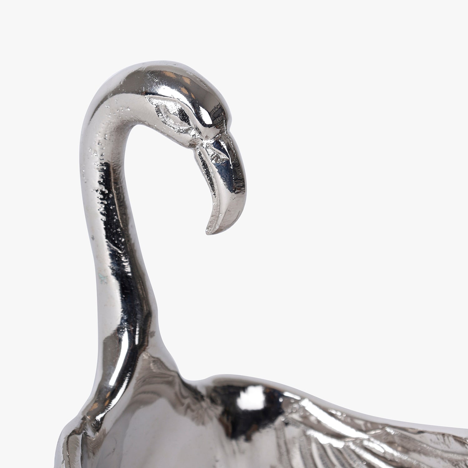 Silver Swan Wine Bottle Holder | Decorative Metal Wine Rack & Bar Decor Accent