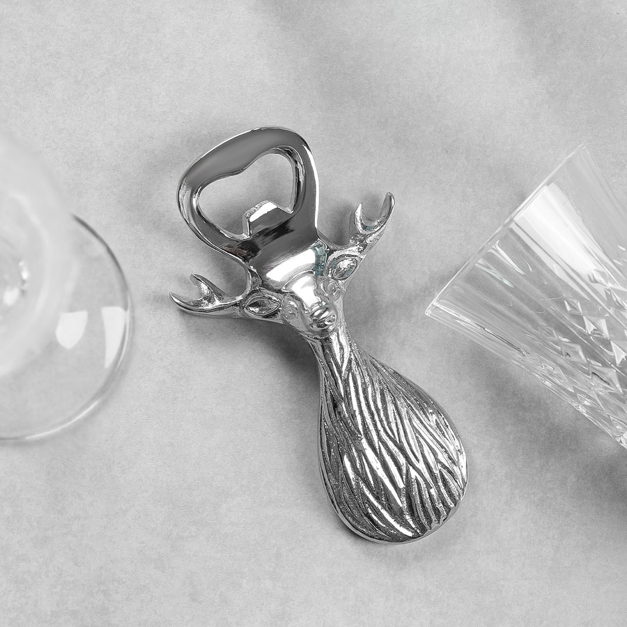 Deer Head Bottle Opener Metal Bar Accessory for Kitchen, Dining and Home Bar