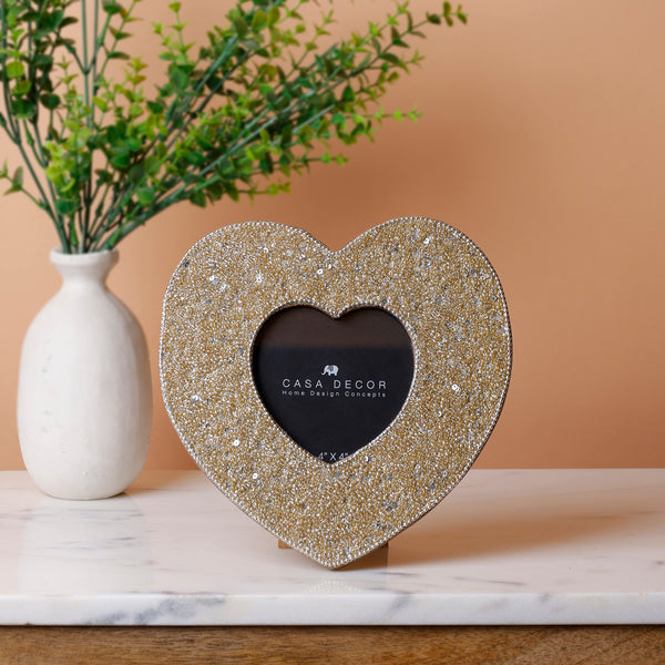 Golden Heart Photo Frame