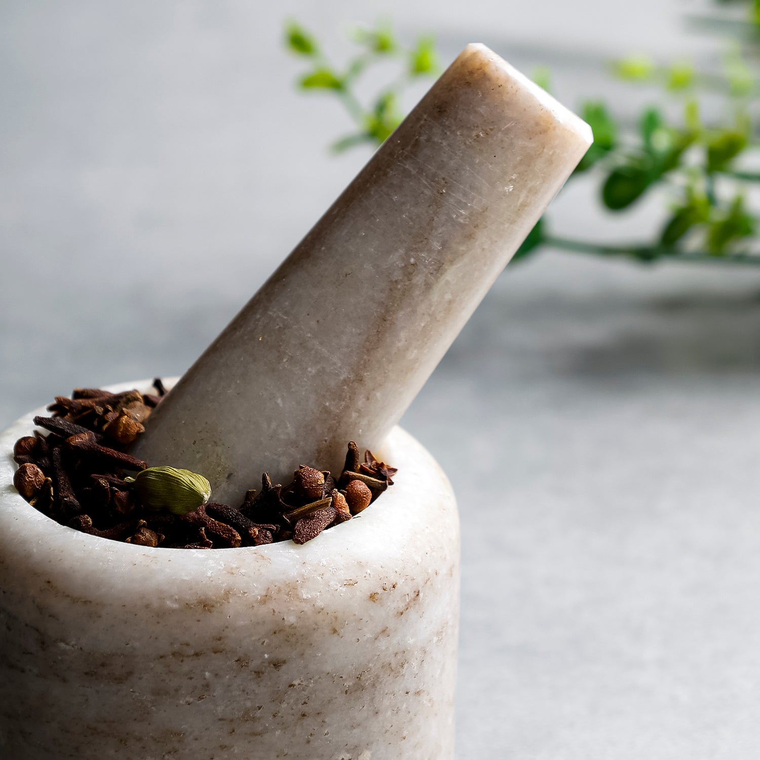 Marble Mortar and Pestle Set for Kitchen Grinding & Spice Preparation