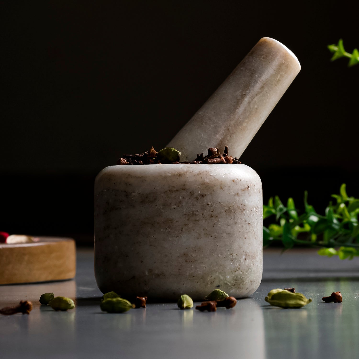 Marble Mortar and Pestle Set for Kitchen Grinding & Spice Preparation