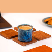 Set of 4 Wooden Engraved Square Coasters – Heat & Spill Resistant