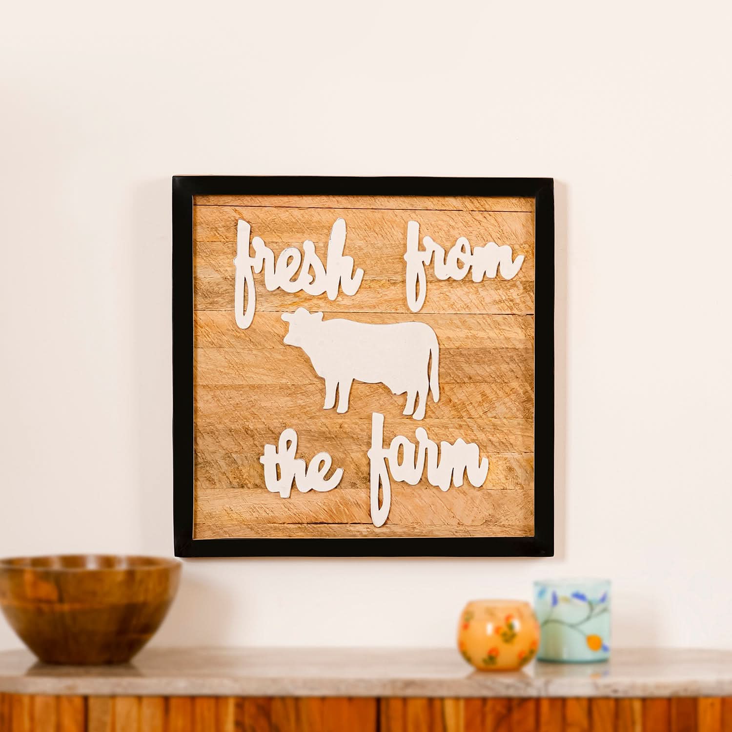 Fresh From The Farm Wooden Wall Sign – Kitchen & Dining Wall Decor ...