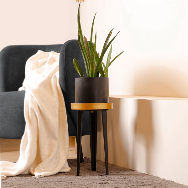 Sterling Gold Plant Stand – Black & Gold