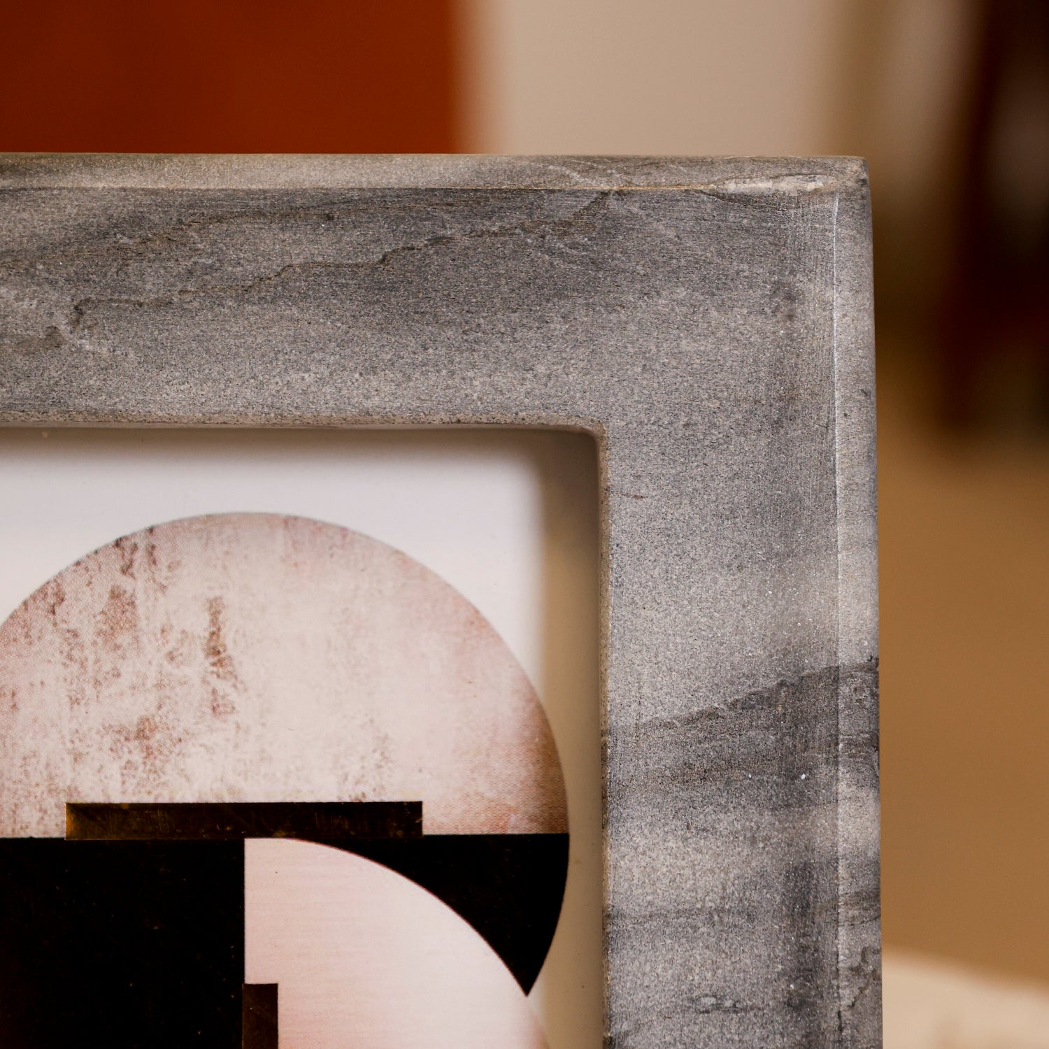 Grey Marble Square Photo Frame for Tabletop Styling  4x6 inch
